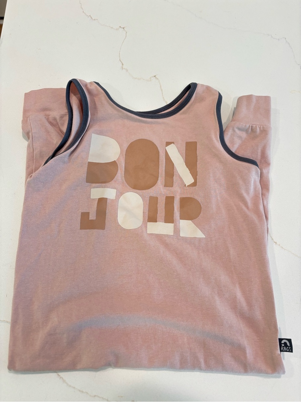 RAGS Kids Bonjour Graphic Tank Top Romper Size 5/6
